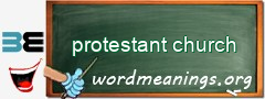WordMeaning blackboard for protestant church